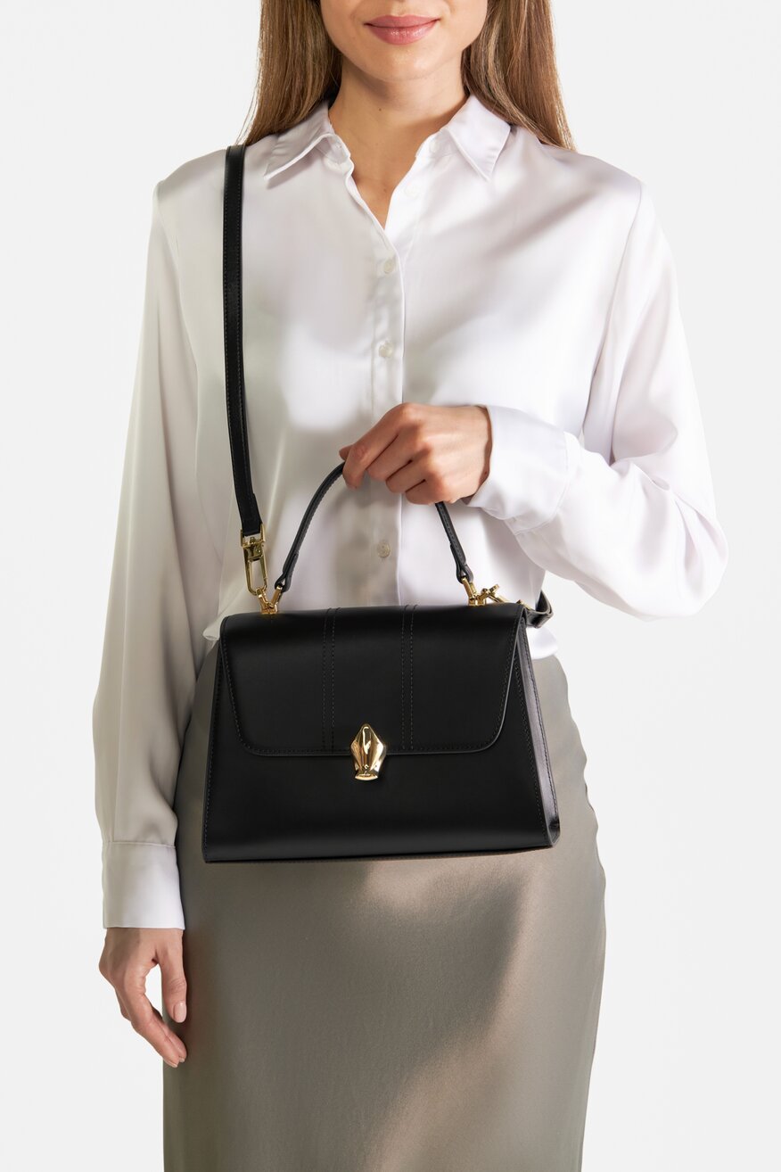 
                Gino Rossi - Średnia skórzana torebka kuferek - 5903419772986