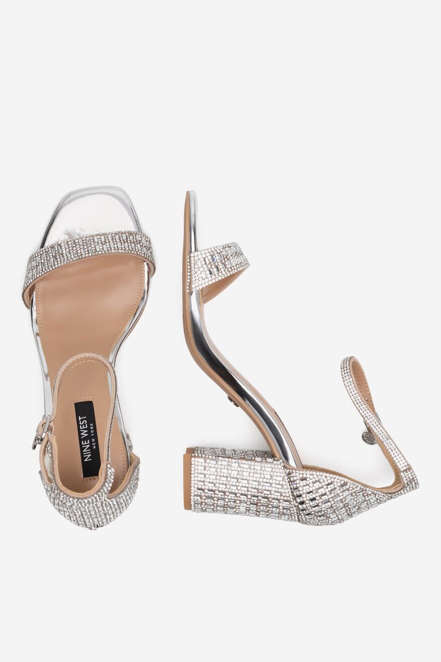 
                NINE WEST - Sandały na słupku - 5905588925347