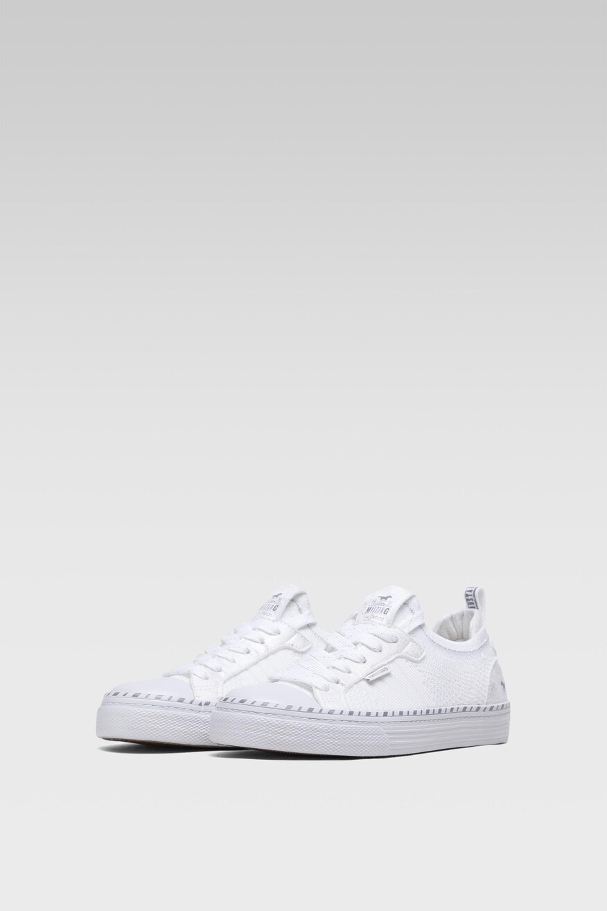 Mustang - Trampki pastelowe białe - 5904248421748