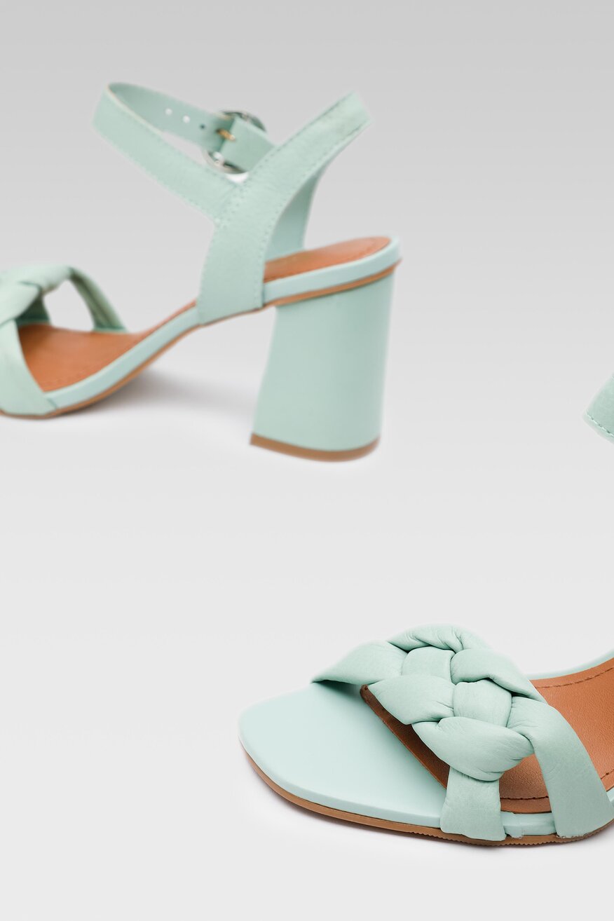 Sergio Bardi - Skórzane sandały zielone - 5904248655129