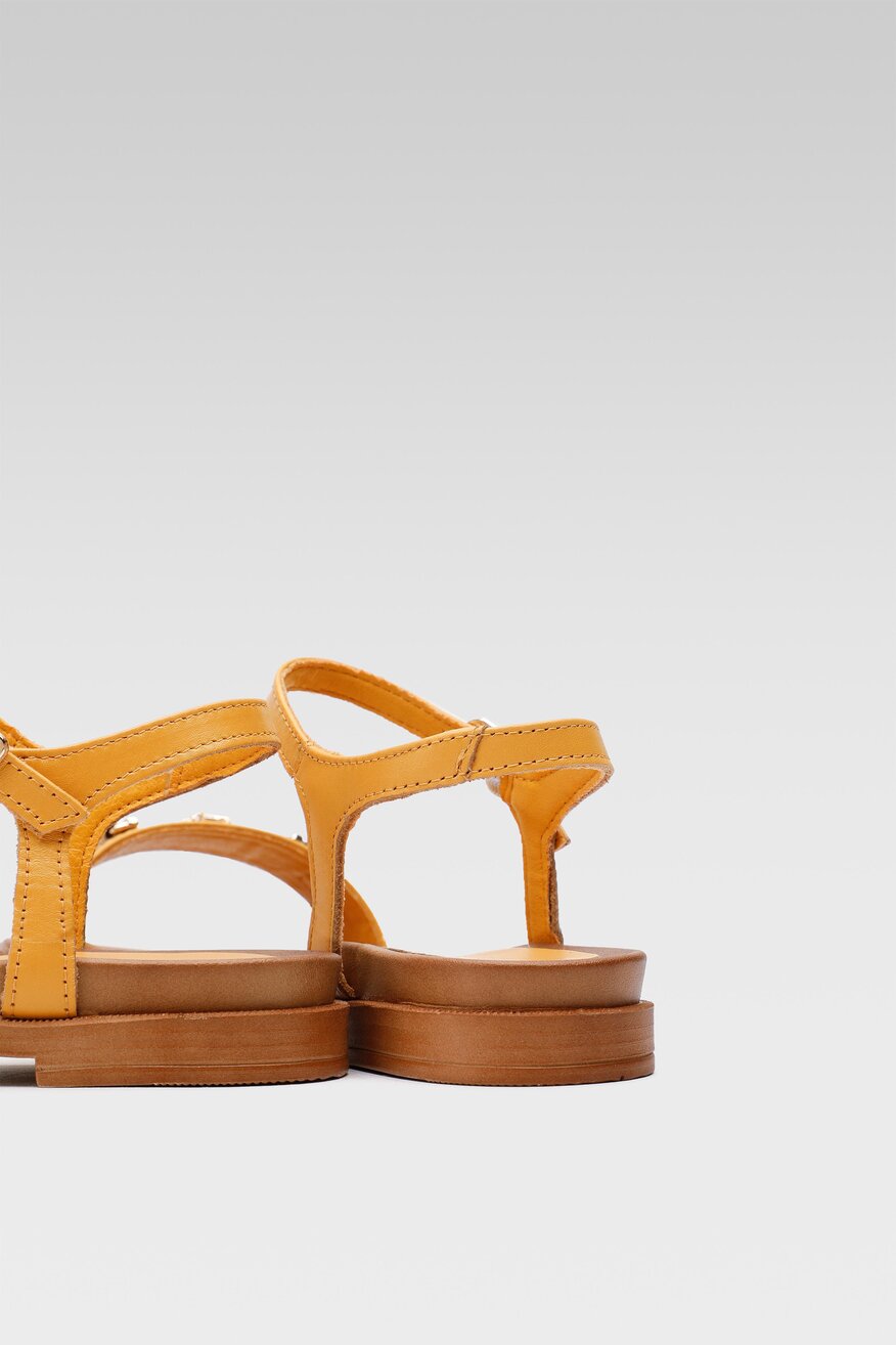 
                Lasocki - Skórzane sandały żółte - 5904248691394