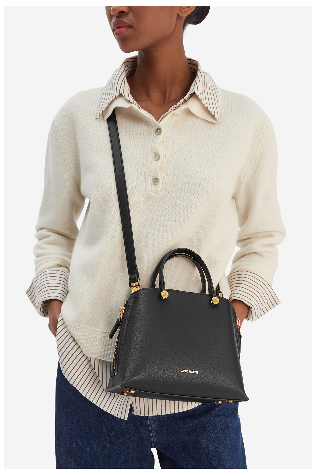 Дамска чанта Gino Rossi C-RC-19689 ЧЕРЕН