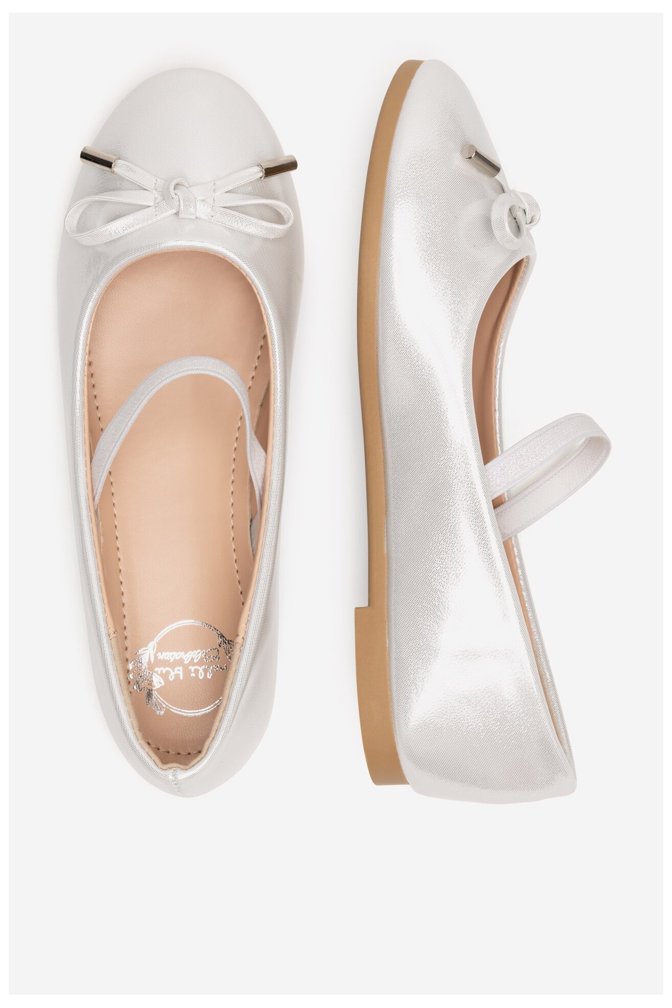 Baleriny Nelli Blu CM240531-14 Srebrny