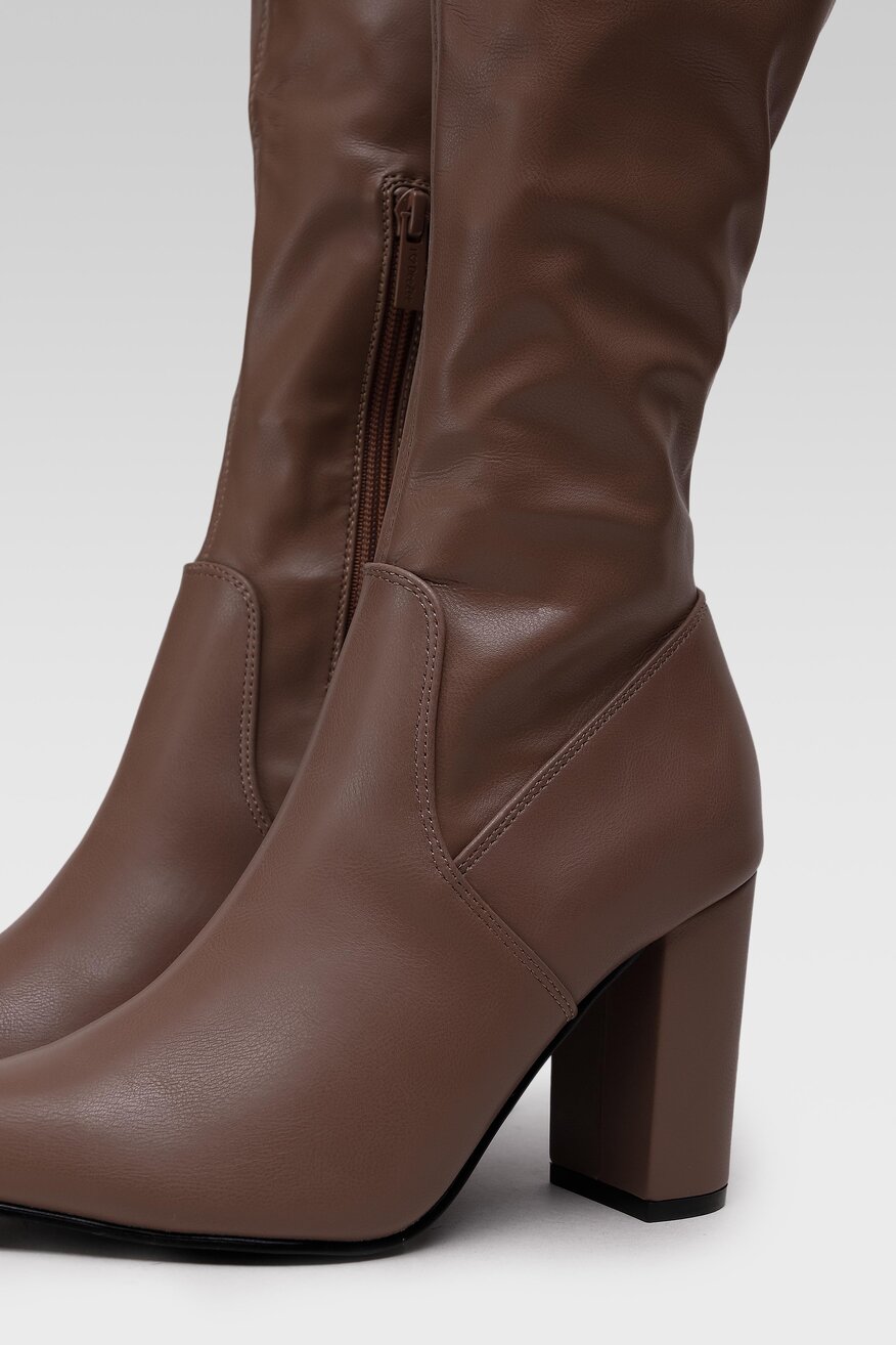 DeeZee - Kozaki beżowe z suwakiem - 5904248007300