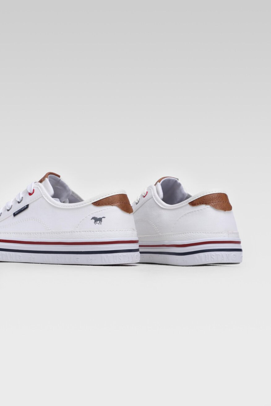 Mustang - Trampki pastelowe białe - 5903698265292