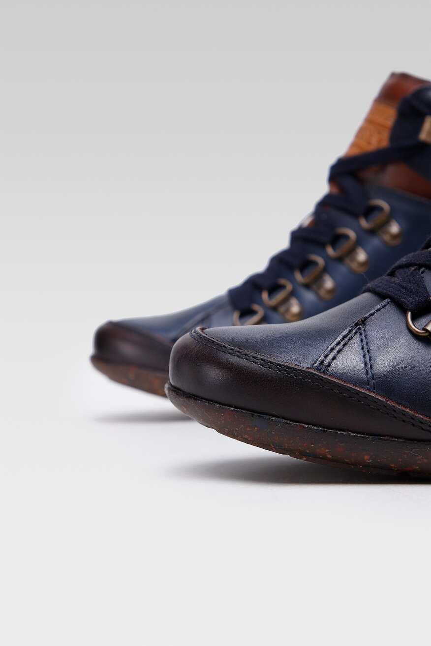 
                Pikolinos - Skórzane trzewiki granatowe - 5903698926452