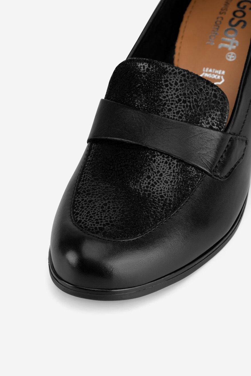 Go Soft - Loafersy skórzane na obcasie - 5903698727622