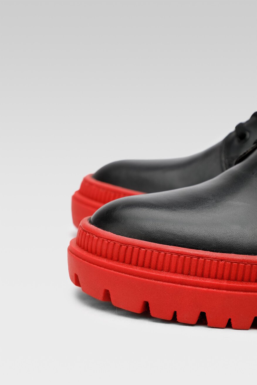 
                Lasocki - Skórzane trzewiki czerwone - 5904248879358