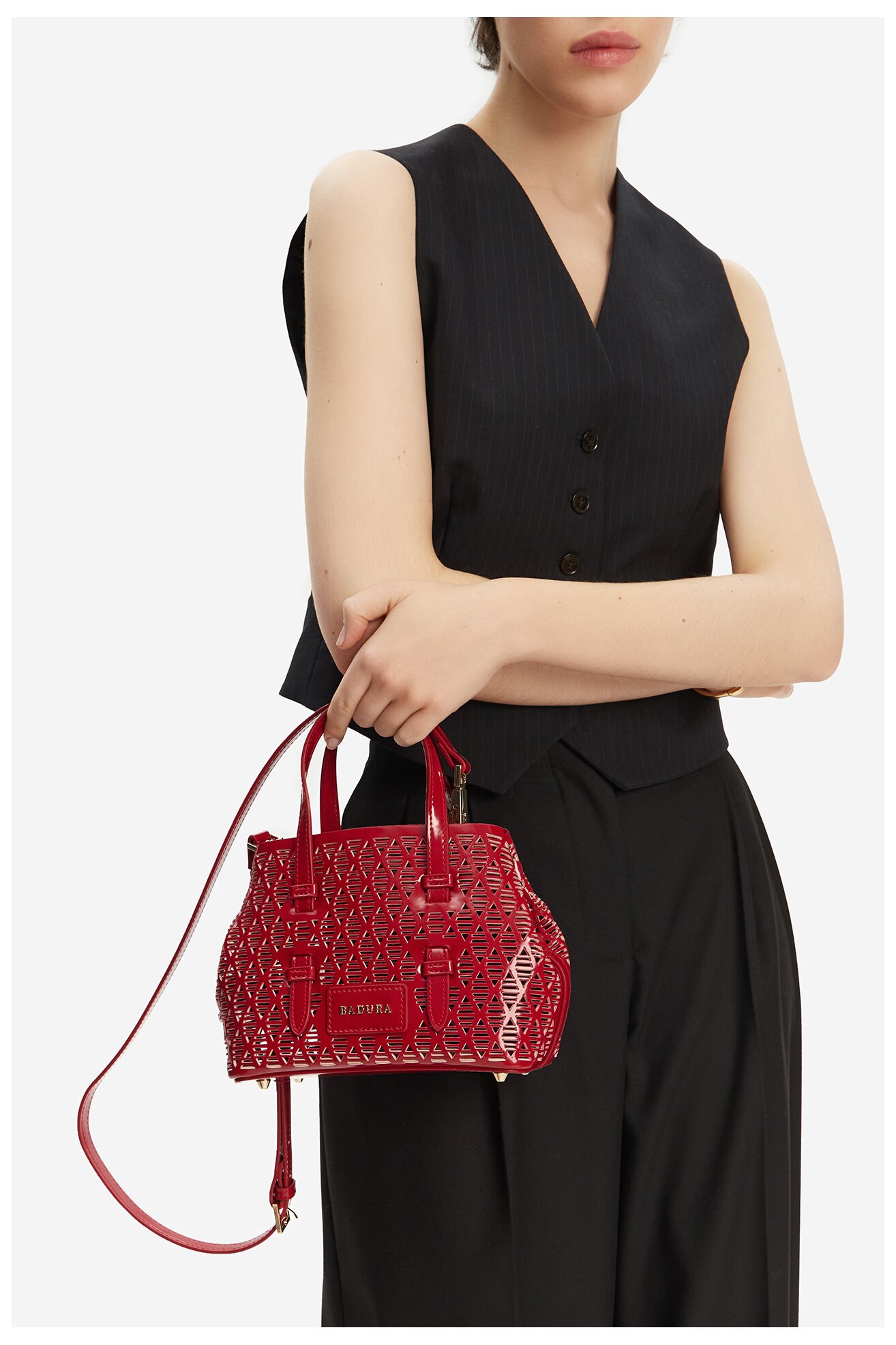 Kézitáska Badura WEN-07 PIROS