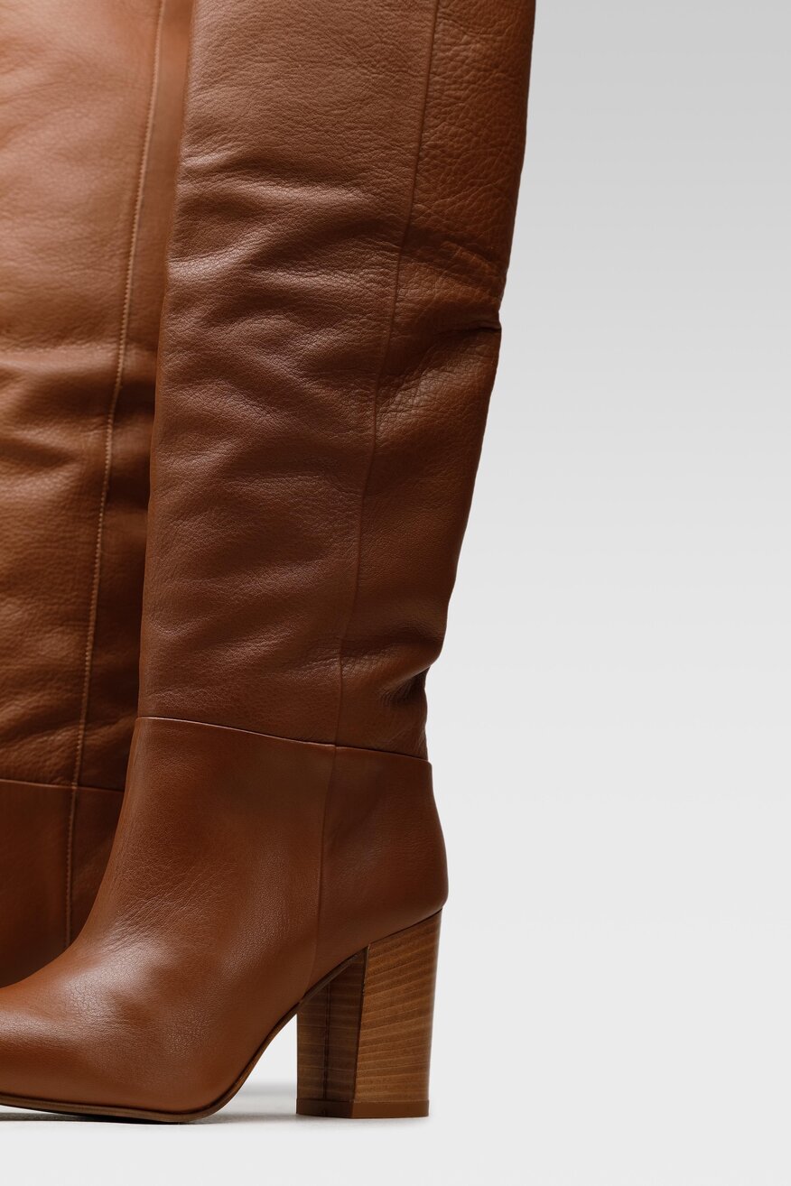 
                Gino Rossi - Skórzane kozaki brązowe - 5904248029166