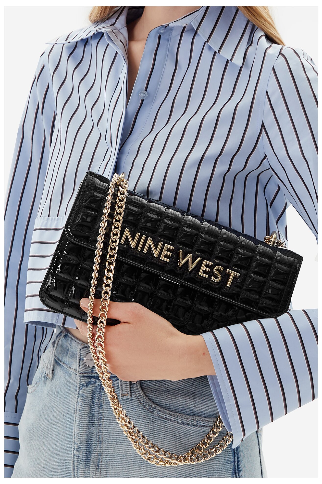 Geantă de mână NINE WEST EO-GLAMERCY-GLAMOUR-LX10059 NEGRU