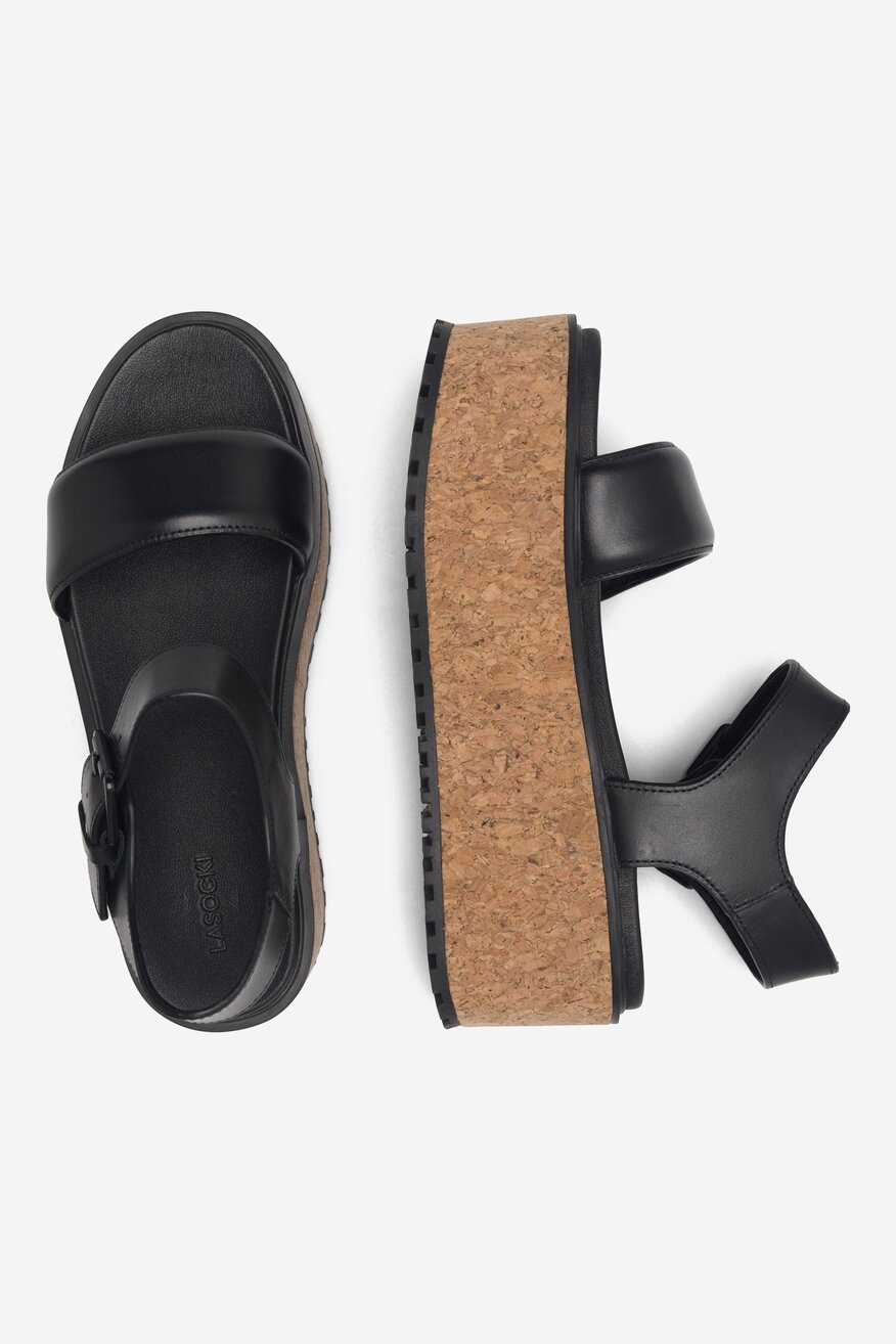 
                Lasocki - Skórzane sandały czarne - 5904862845029