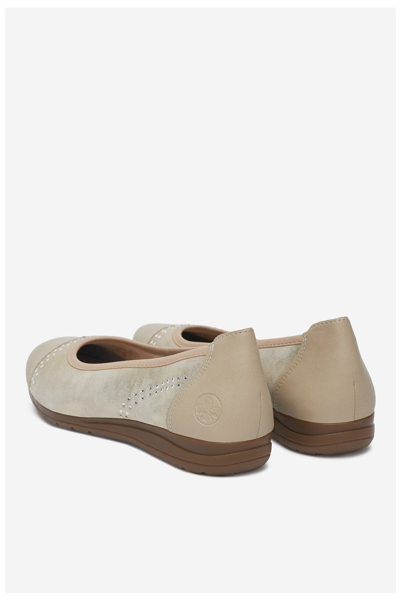 Baleriny Rieker L9353-62 Złoty