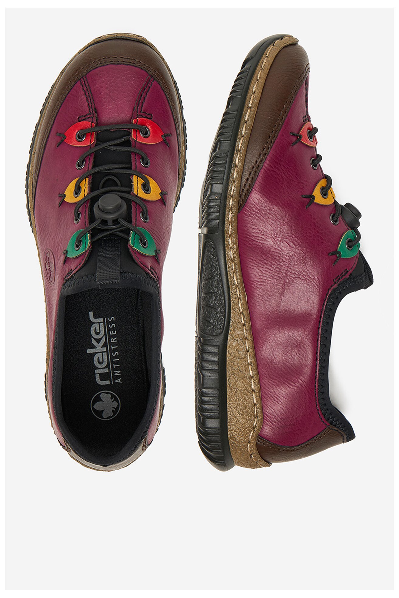 Половинки обувки Rieker N3271-30 ТЪМНОРОЗОВ