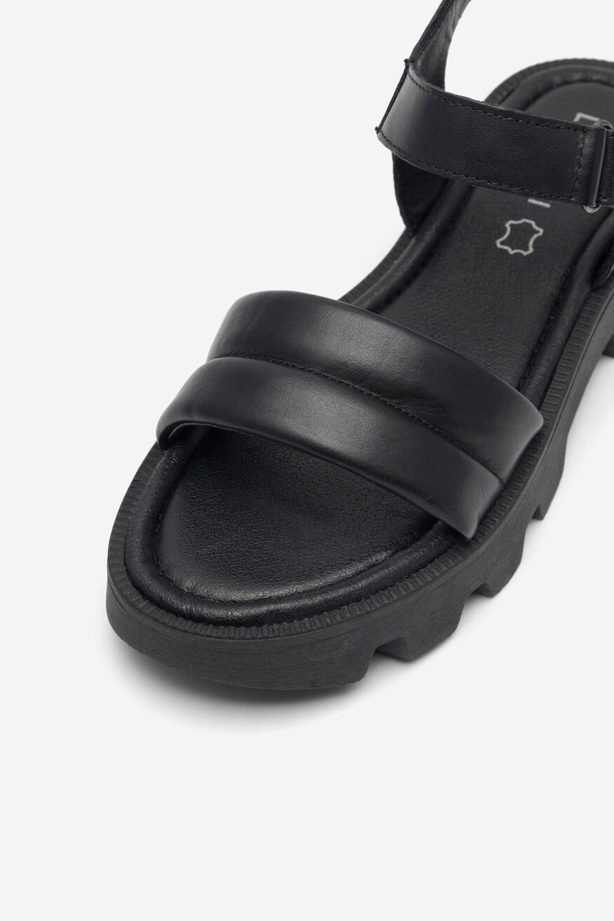 Lasocki - Skórzane sandały czarne - 5904862811727