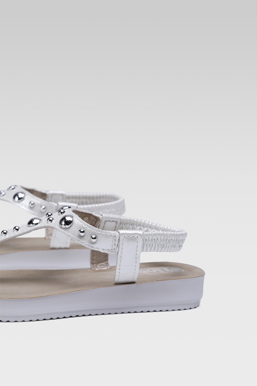 Inblu - Sandały z aplikacją srebrne - 5904248636548
