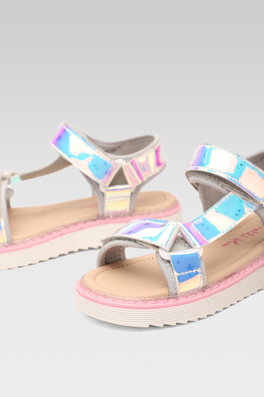 
                Nelli Blu - Sandały z gradientem srebrne - 5903698414232