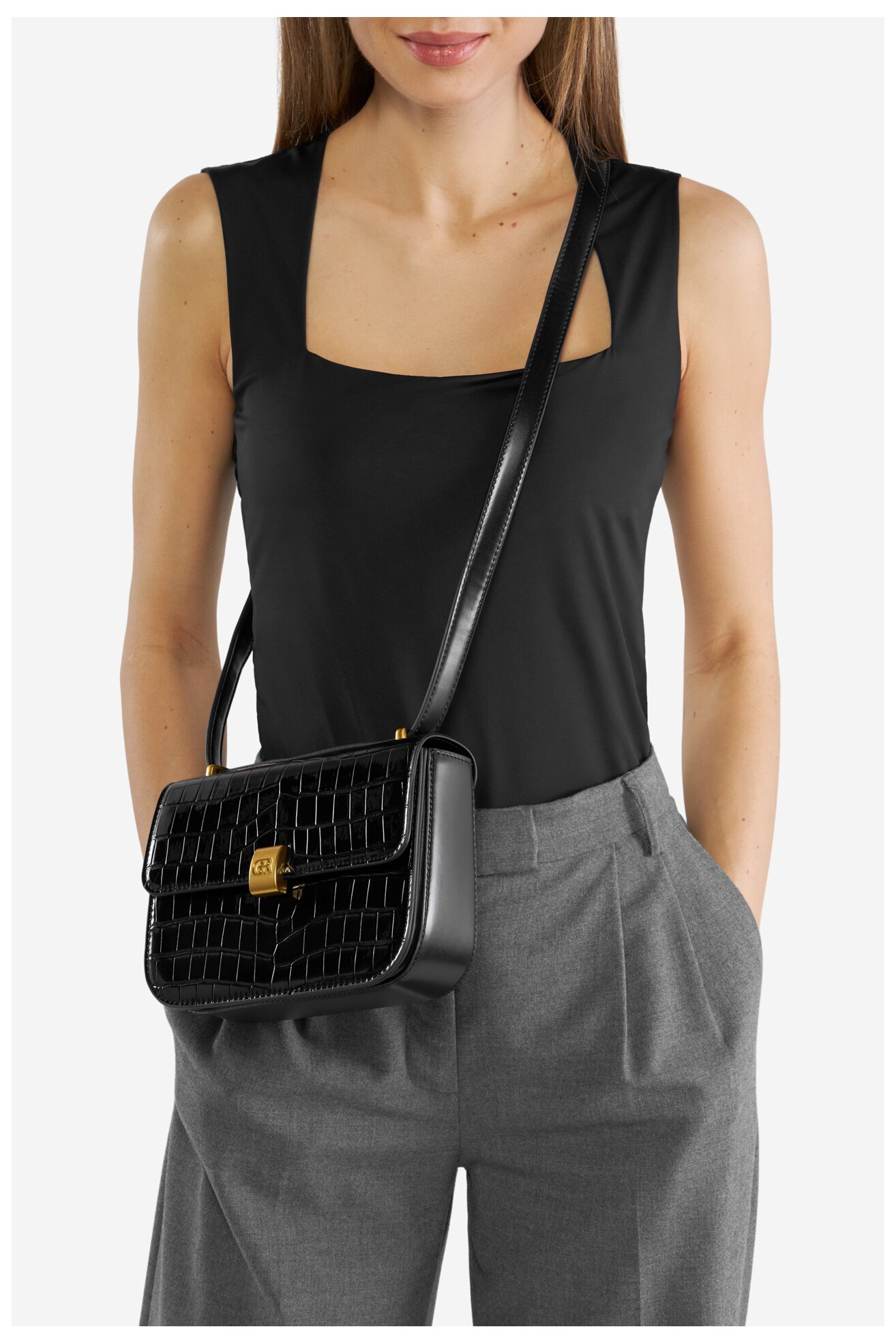 Kézitáska Gino Rossi CS6905-W FEKETE