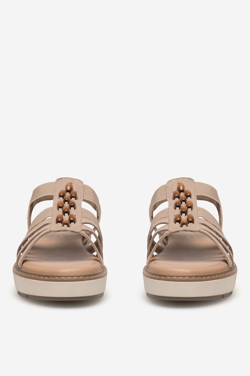 
                Lasocki - Sandały skórzane na koturnie - 5905588594505