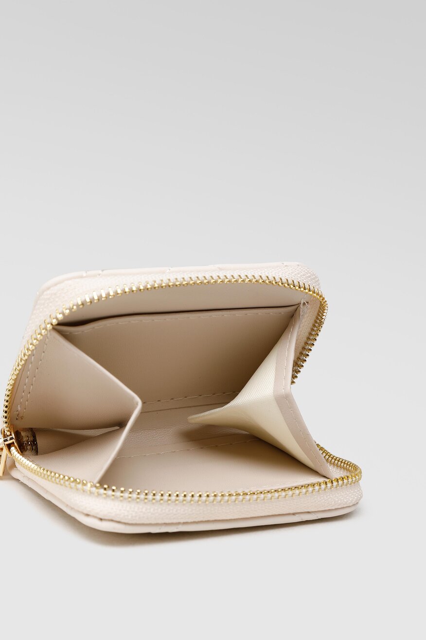 
                Quazi - Mały portfel damski pikowany biały - 5904248196950