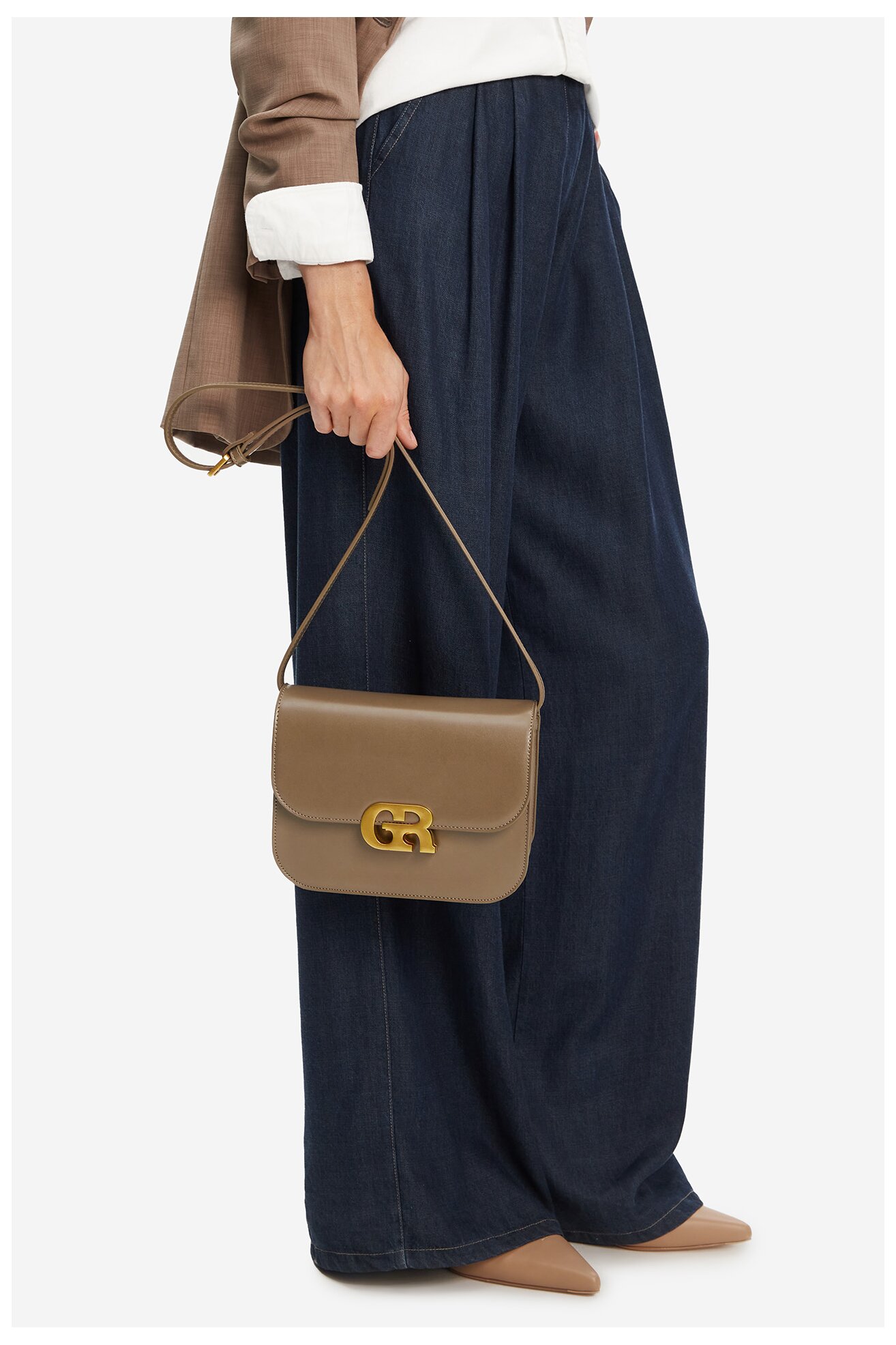 Geantă de mână Gino Rossi CEO-LINA-KQ44 BEJ ÎNCHIS