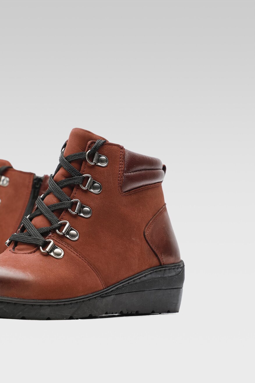 Go Soft - Skórzane trzewiki bordowe - 5904862059051