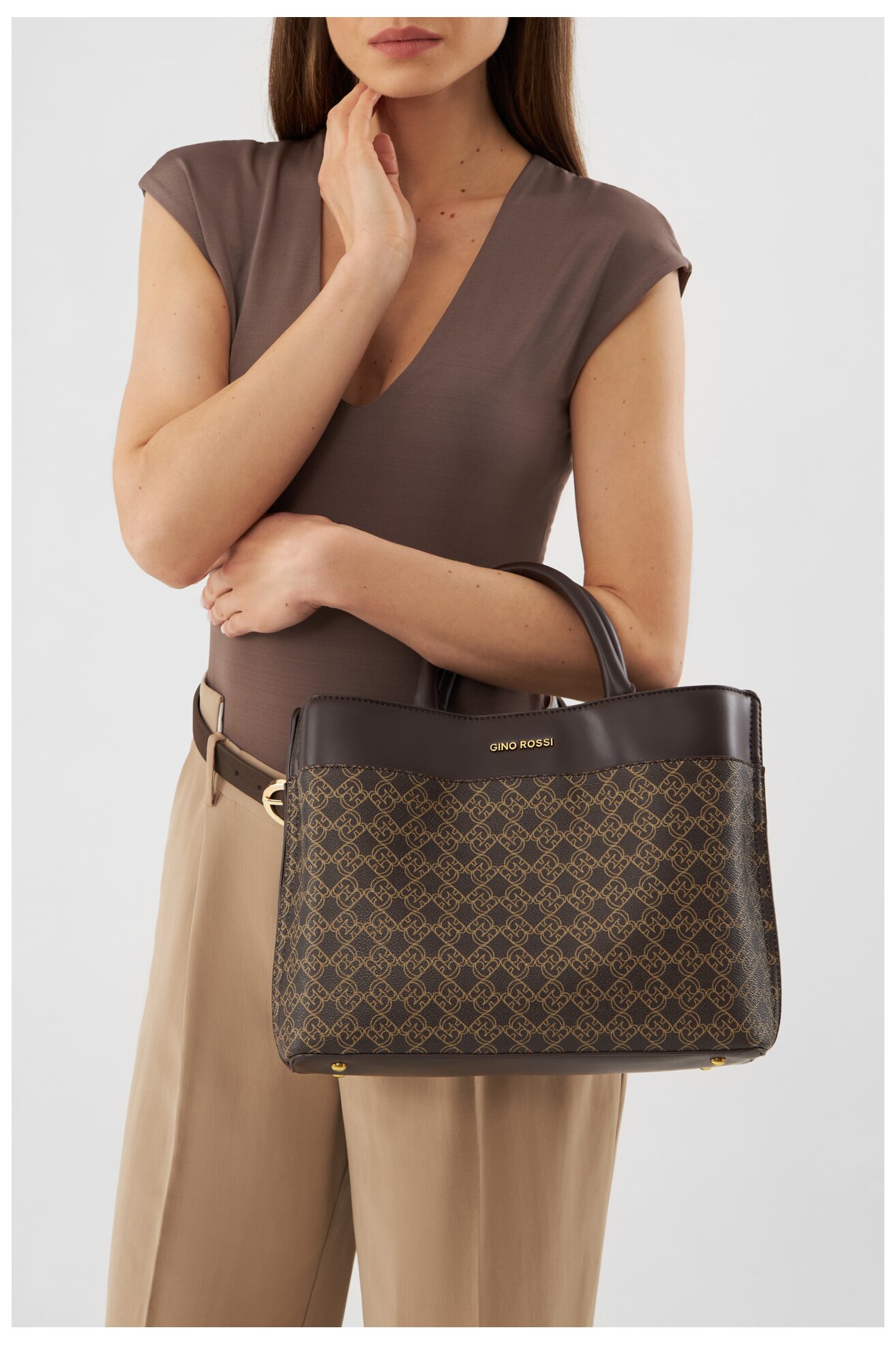 Torebka Gino Rossi TYLO-0290 Brązowy ciemny