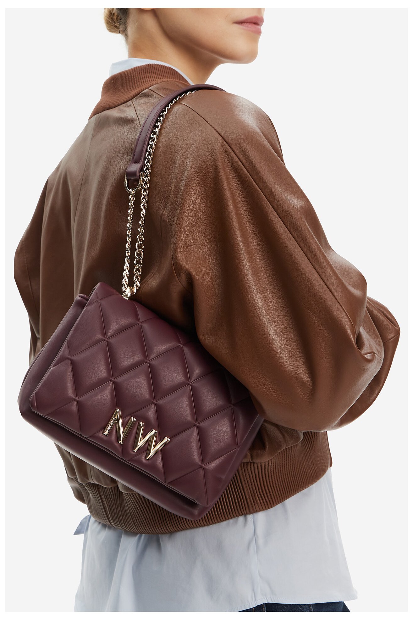 Kézitáska NINE WEST CEO-CHARLOTTE-I-S22558 BORDÓ