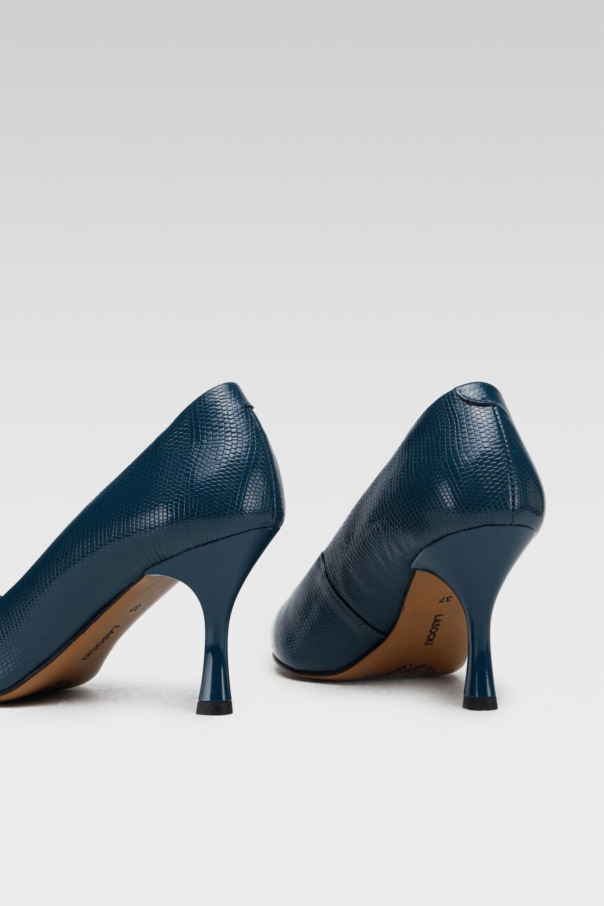 
                Lasocki - Skórzane czółenka na obcasie - 5903698857916