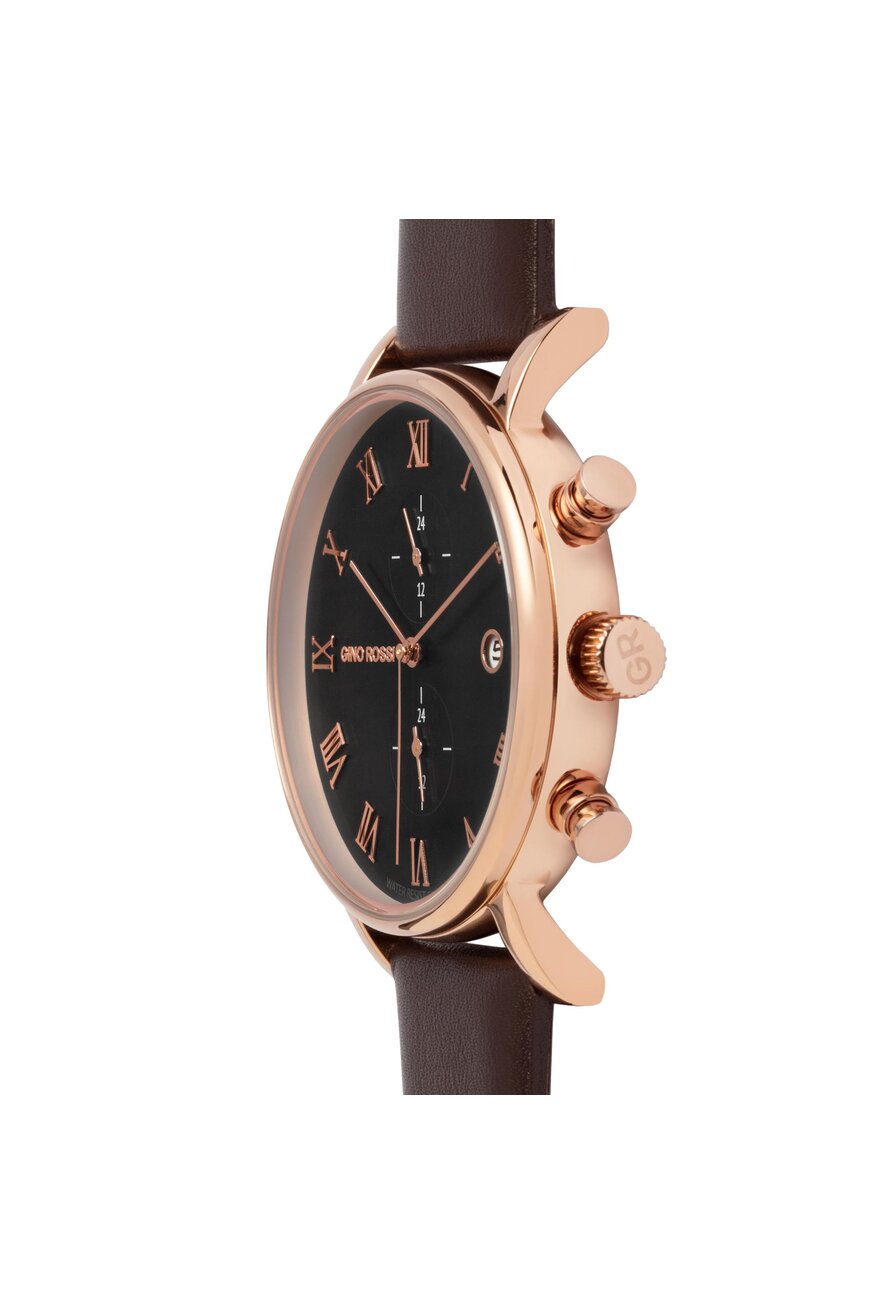 
                Gino Rossi - Zegarek skórzany brązowy - 5904248834333