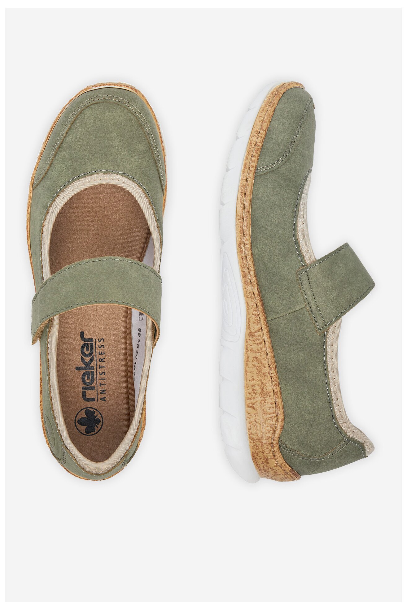 Baleriny Rieker N42B0-52 Oliwkowy