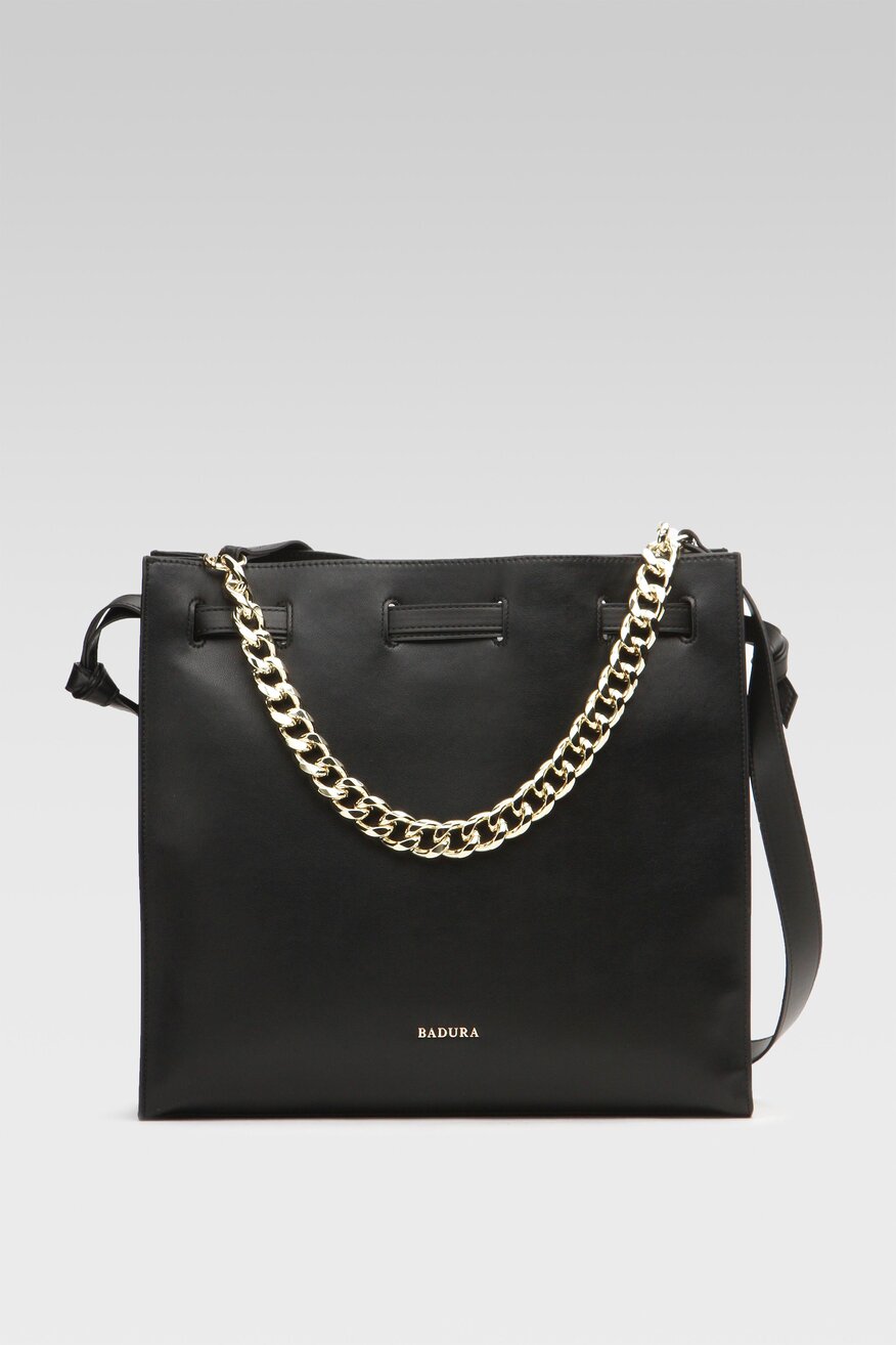 
                Badura - Torebka na ramię skórzana czarna - 5904248534981