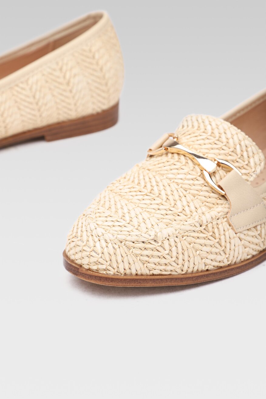 DeeZee - Mokasyny z aplikacją beżowe - 5903698381671