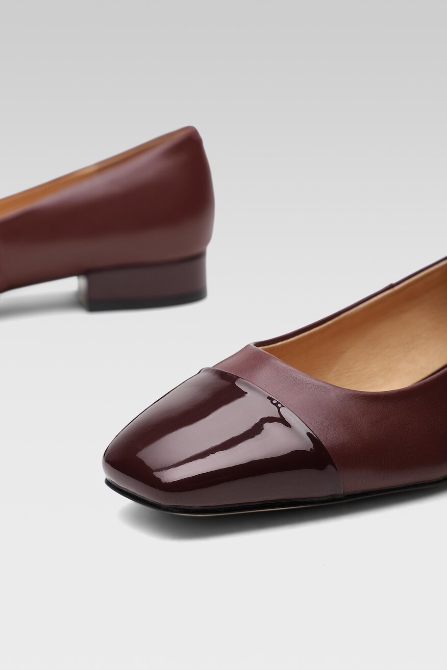 Lasocki - Skórzane czółenka bordowe - 5903698917504