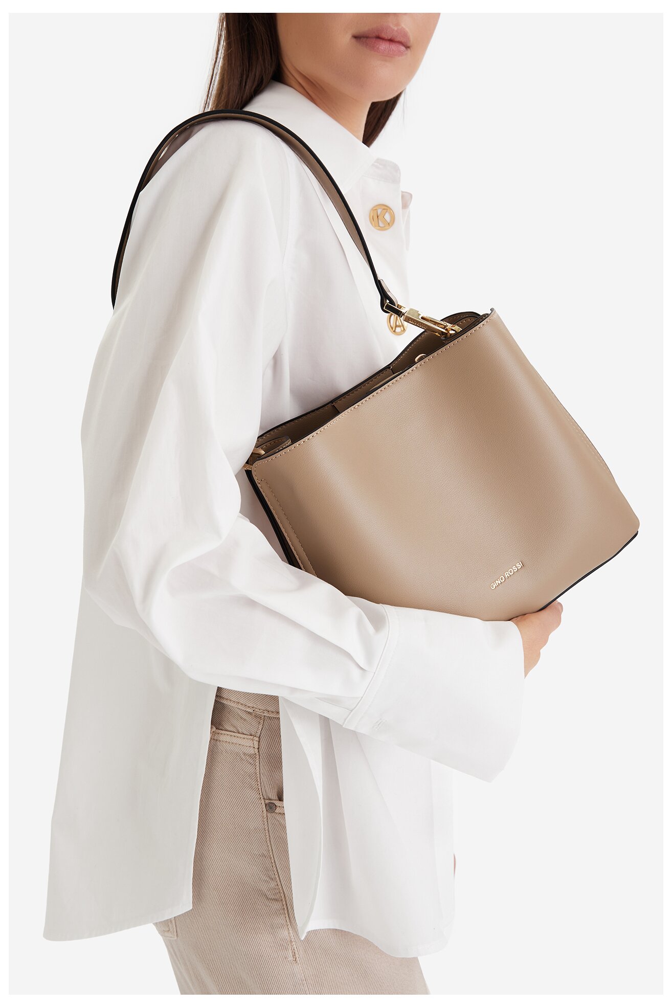 Сумка З Ремінцем Gino Rossi EO-LX10291 БЕЖЕВИЙ