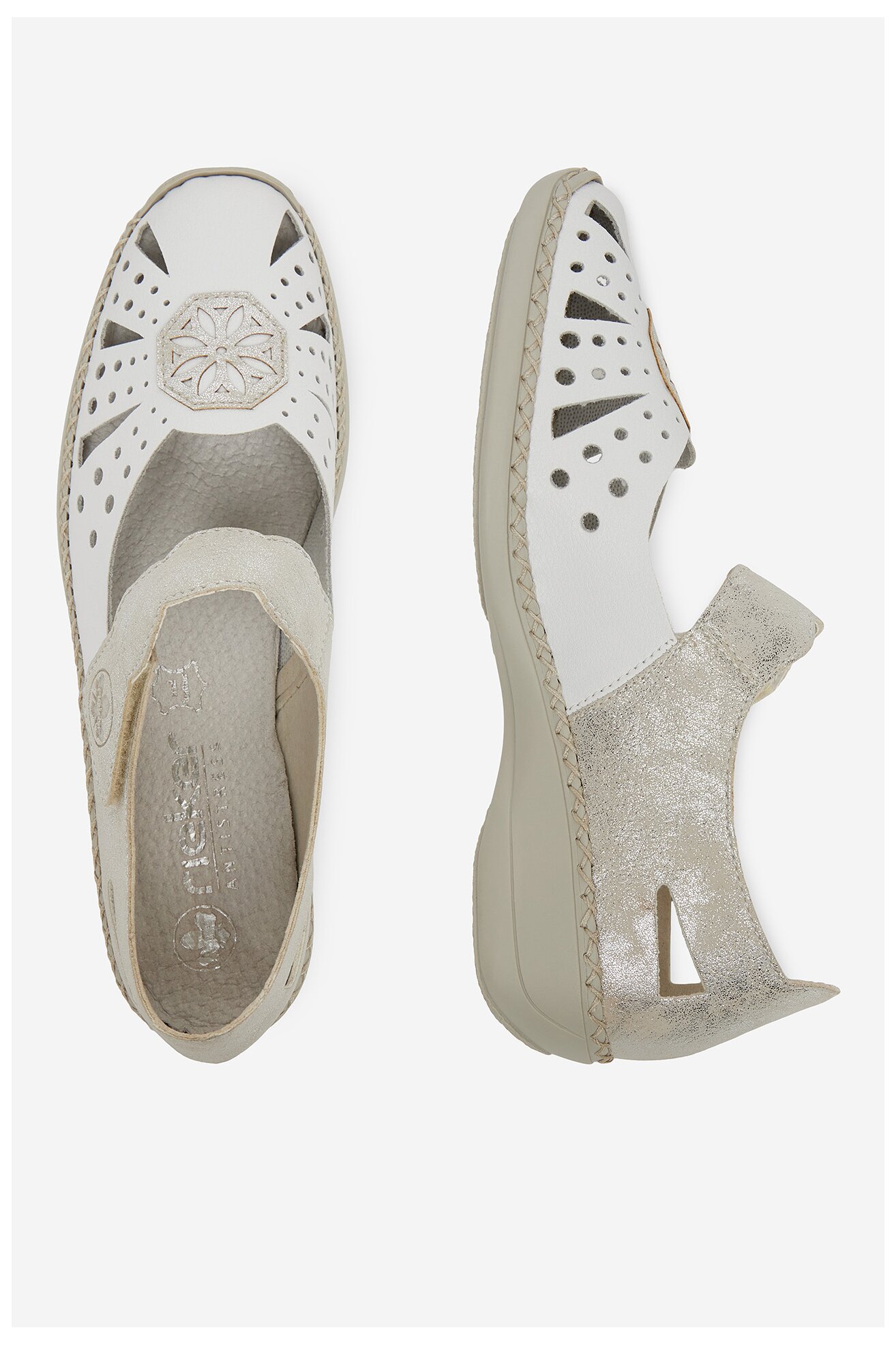 Baleriny Rieker 41368-80 Ivory