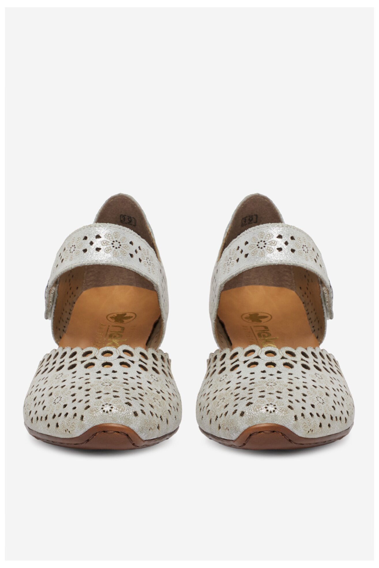 Елегантни обувки Rieker CEO-43753-90 СРЕБРИСТ