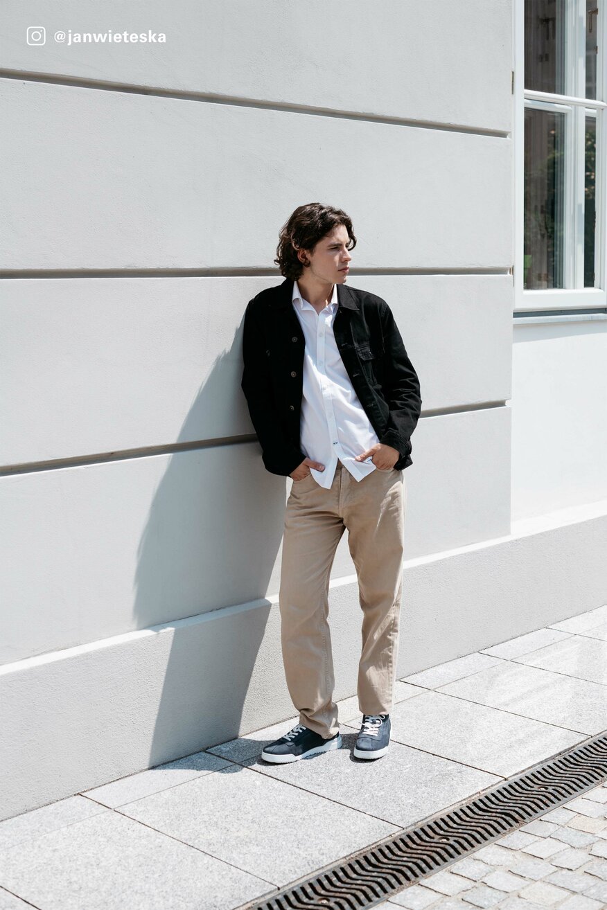 
                Badura - Skórzane półbuty granatowe - 5904248779115