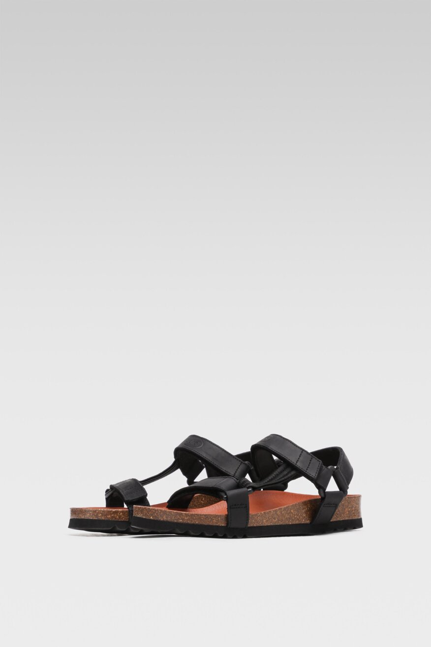 
                Scholl - Skórzane sandały czarne - 5903698408156