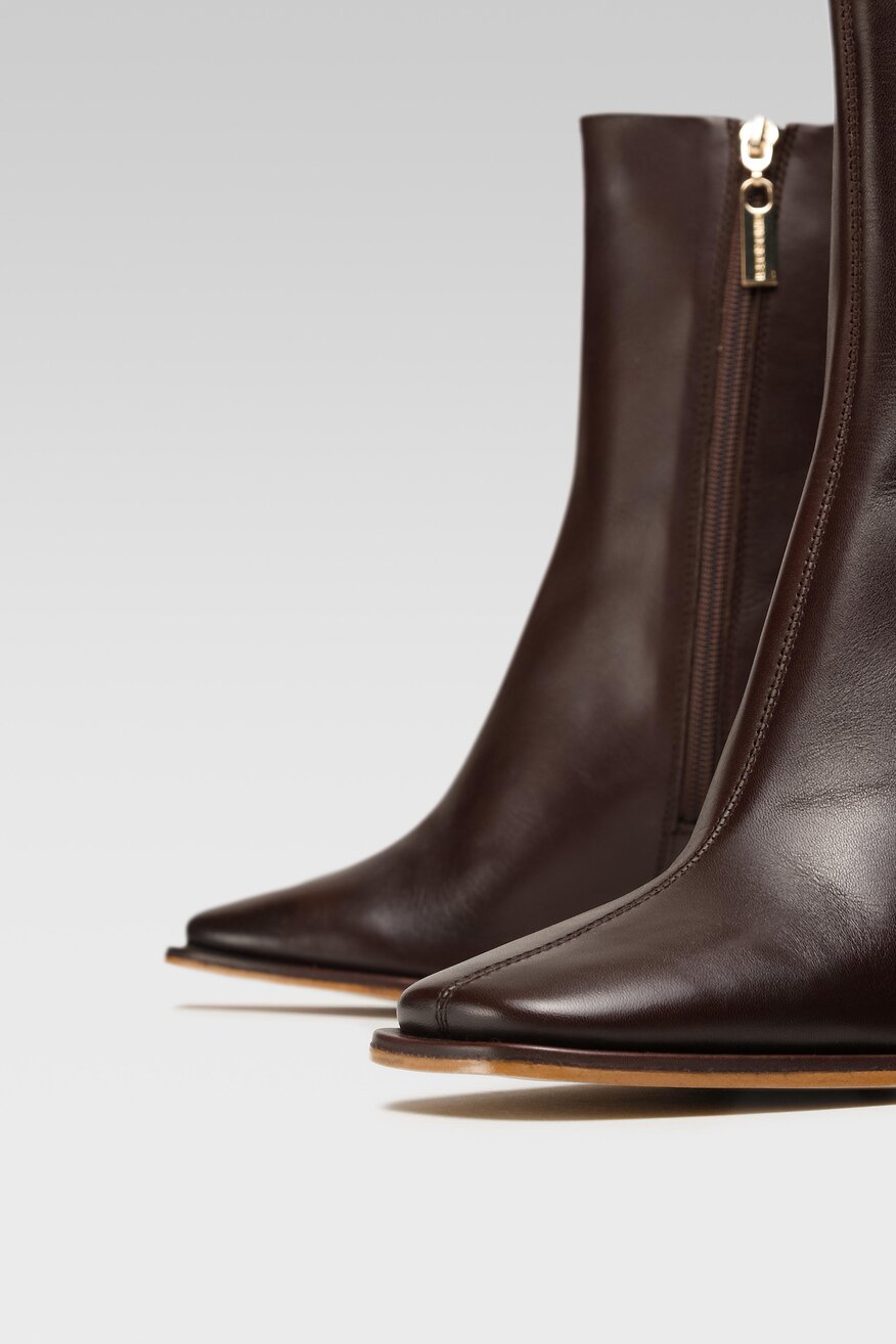 Gino Rossi - Botki skórzane na obcasie - 5904862270197