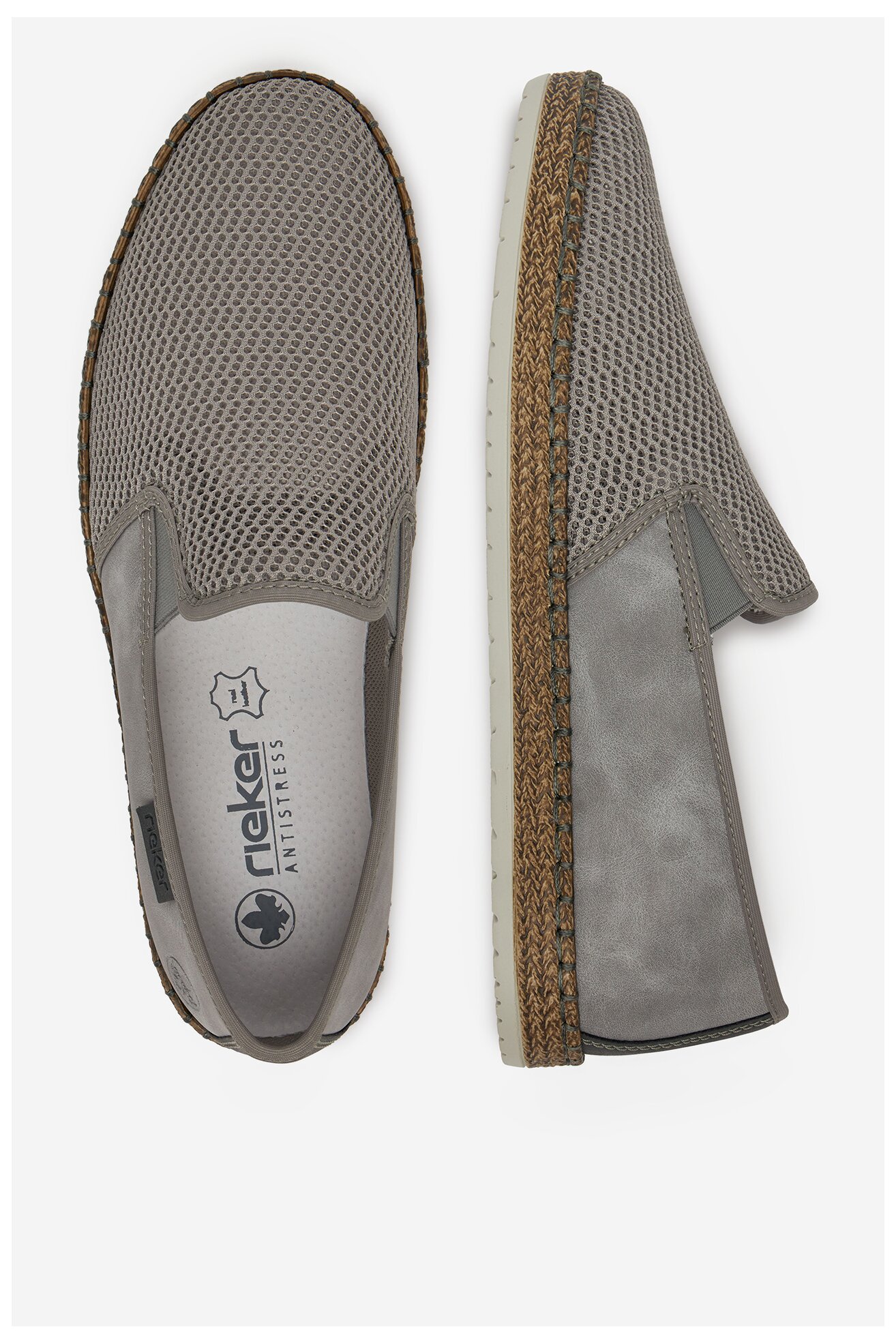 Espadryle Rieker B5265-43 Szary ciemny