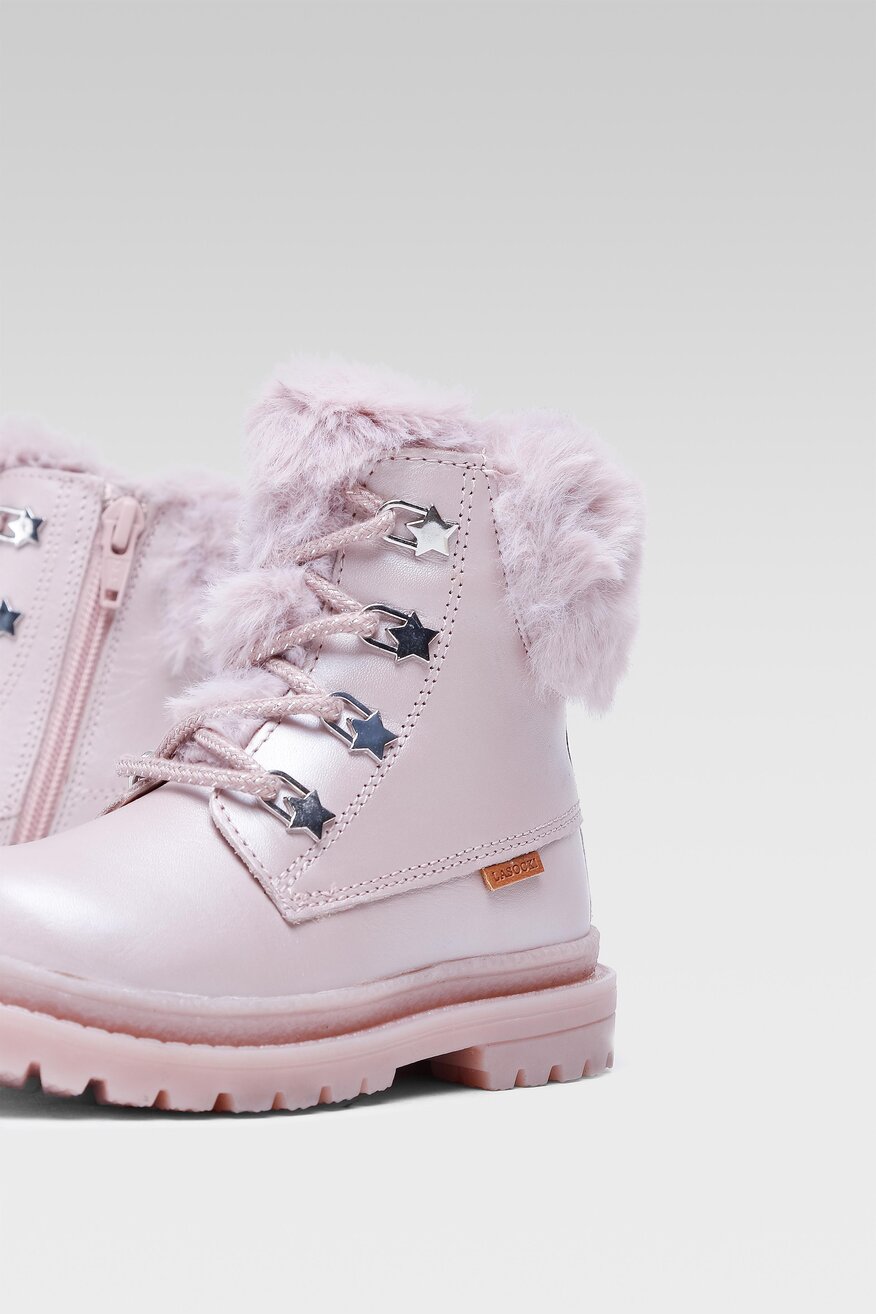 
                Lasocki Kids - Skórzane kozaki różowe - 5904248973971