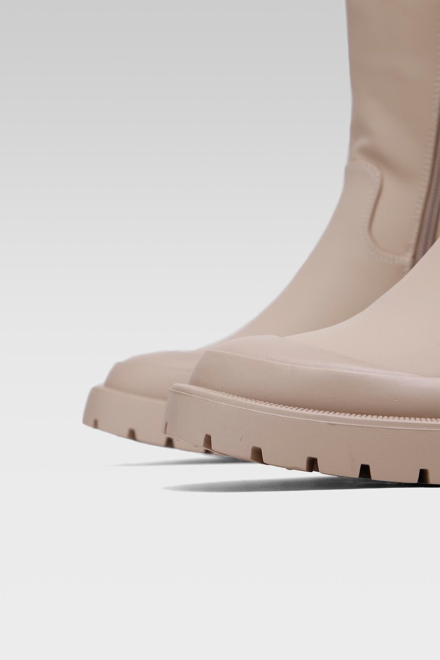 
                Jenny Fairy - Kozaki beżowe z suwakiem - 5904248129378