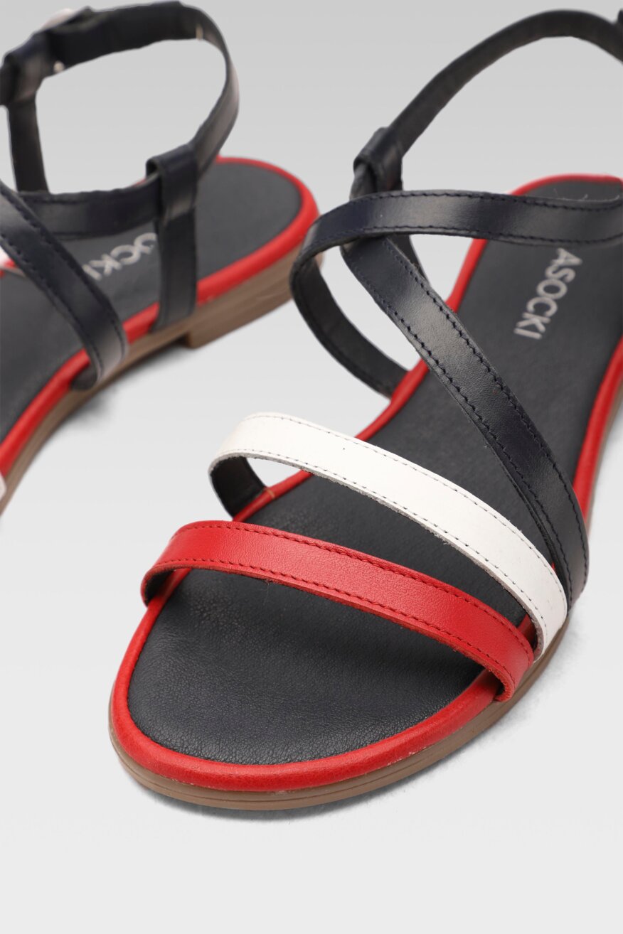 
                Lasocki - Skórzane sandały granatowe - 5903698693828