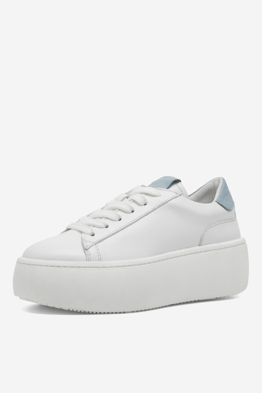 
                SIMPLE - Skórzane półbuty białe - 5904862793528