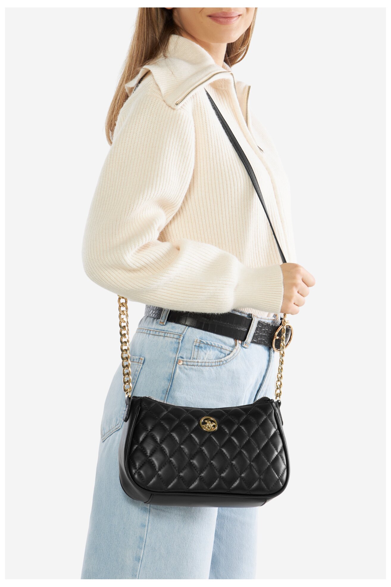 Geantă de mână Beverly Hills Polo Club BHPC-K-035-06 NEGRU