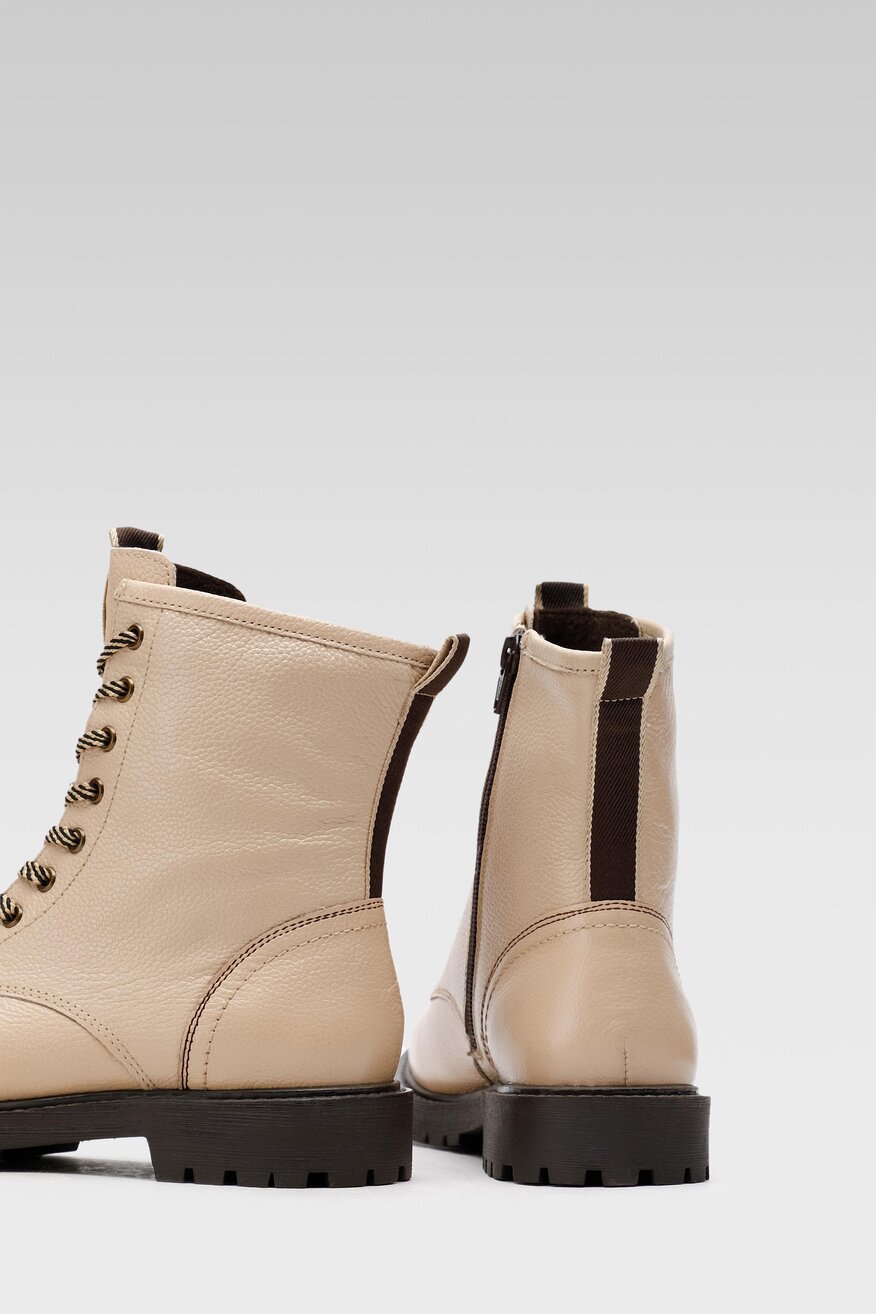 
                Lasocki - Skórzane trzewiki beżowe - 5904248938666