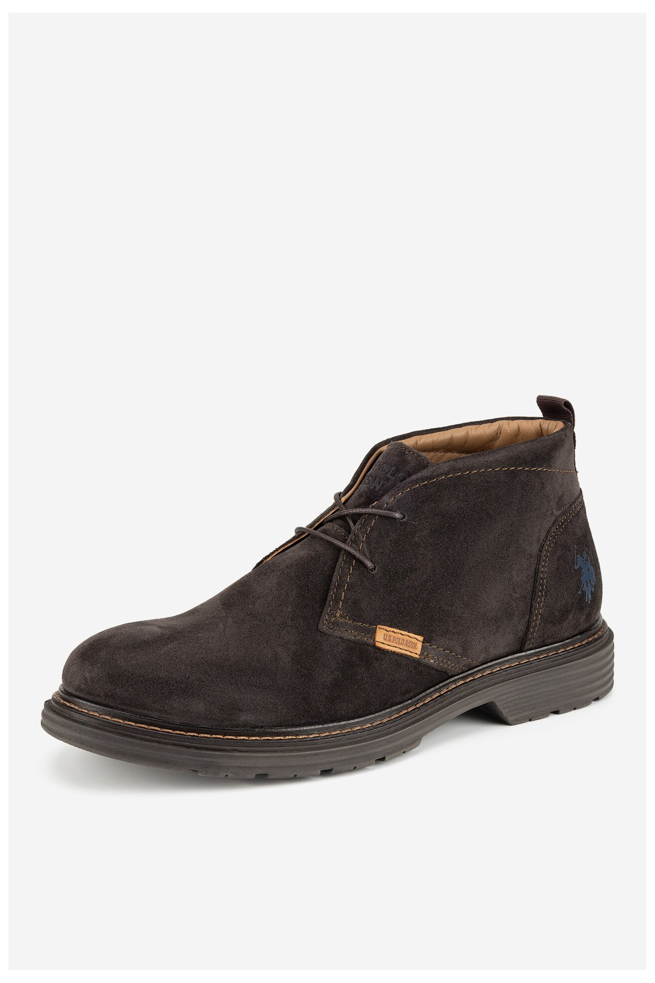 Šněrovací vyšší obuv U.S. POLO ASSN. LORENZ002M/DS1 HNĚDÁ