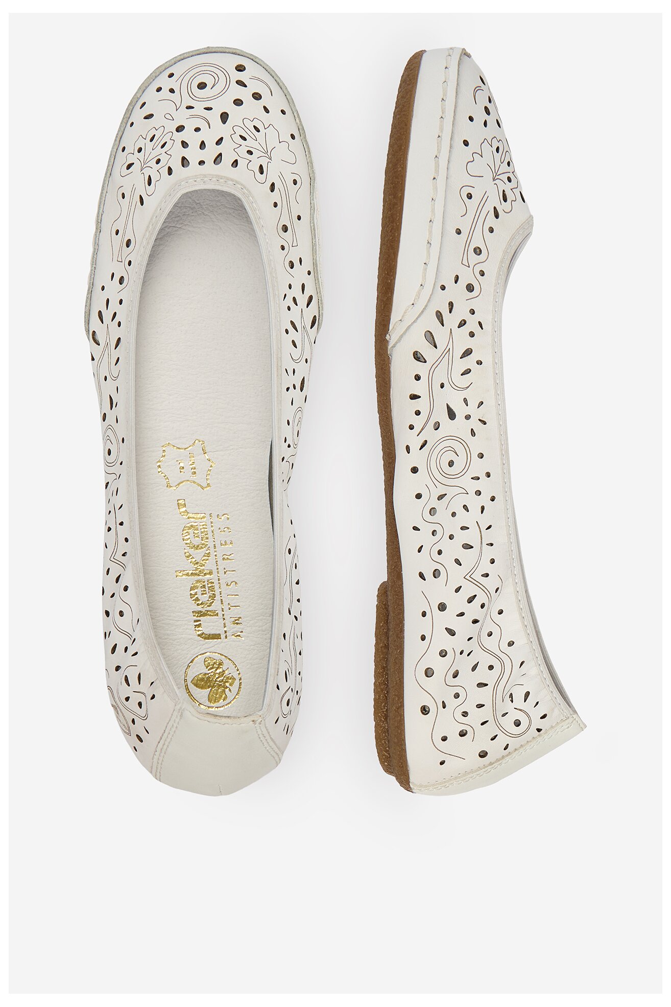 Baleriny Rieker CEO-41460-80 Biały