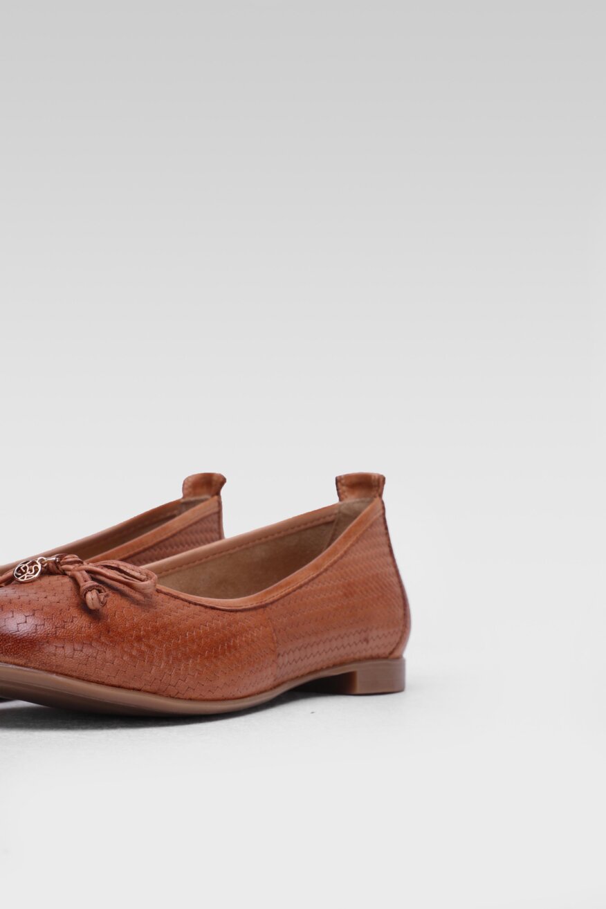 Lasocki - Skórzane baleriny brązowe - 5903698458632